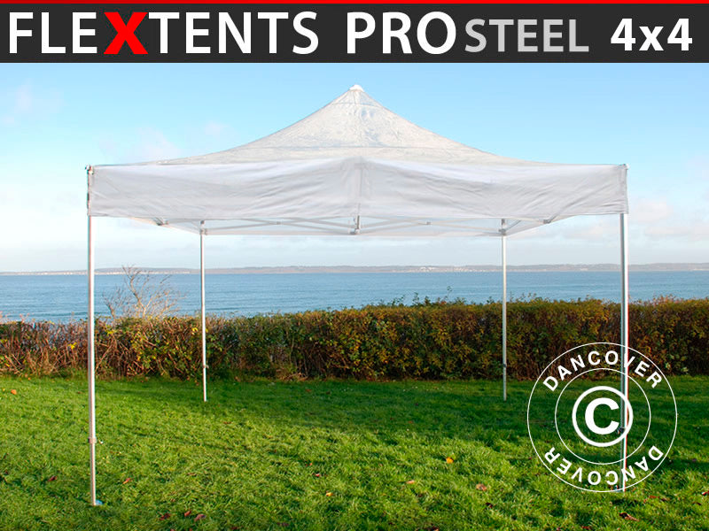 Pop up gazebo FleXtents PRO Steel 4x4 m Clear