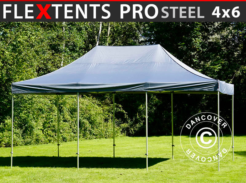Pop up gazebo FleXtents PRO Steel 4x6 m Grey