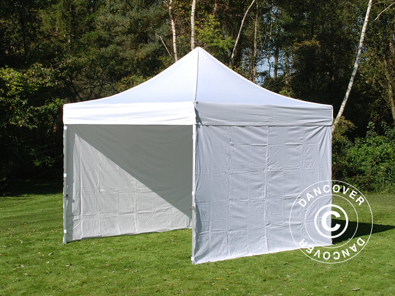 Pop up gazebo FleXtents PRO Steel 4x4 m White, incl. 4 sidewalls