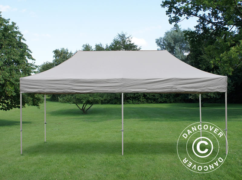 Pop up gazebo FleXtents PRO Steel 3x6 m Latte, incl. 6 decorative curtains