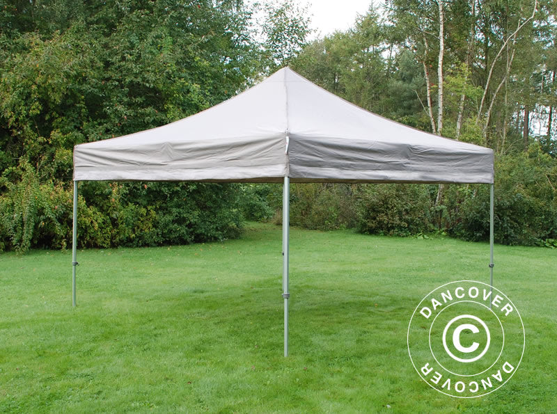 Pop up gazebo FleXtents PRO Steel 4x4 m Latte, incl. 4 decorative curtains