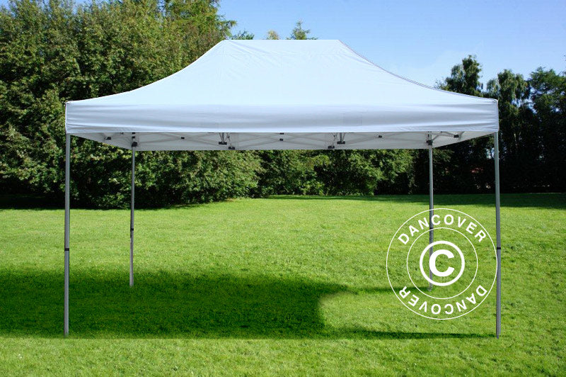 Pop up gazebo FleXtents Steel 3x4.5 m, White, incl. 4 sidewalls