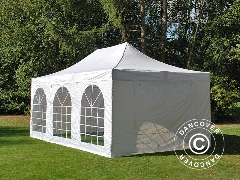 Pop up gazebo FleXtents Steel 4x6 m White, incl. 4 sidewalls