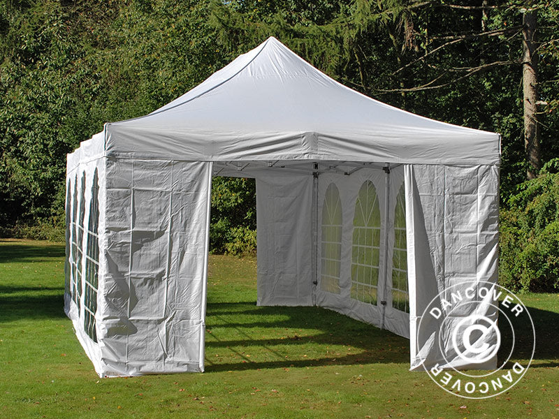 Pop up gazebo FleXtents Steel 4x8 m White, incl. 4 sidewalls