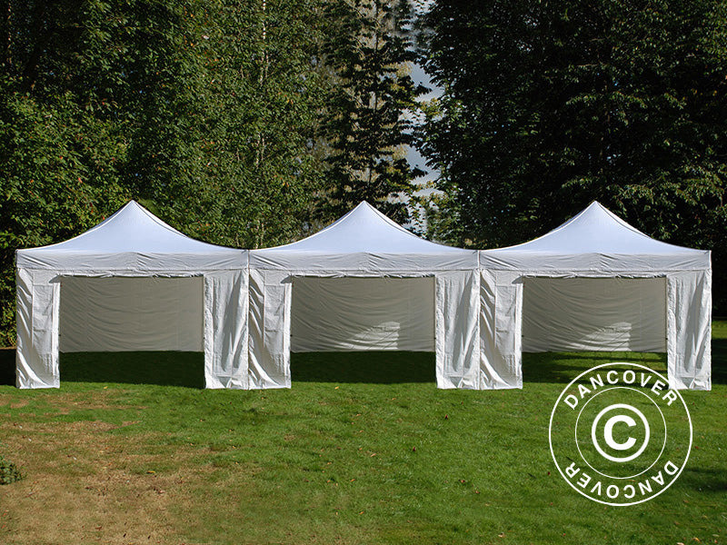 Pop up gazebo FleXtents® Steel 12x8 m White, incl. 8 sidewalls
