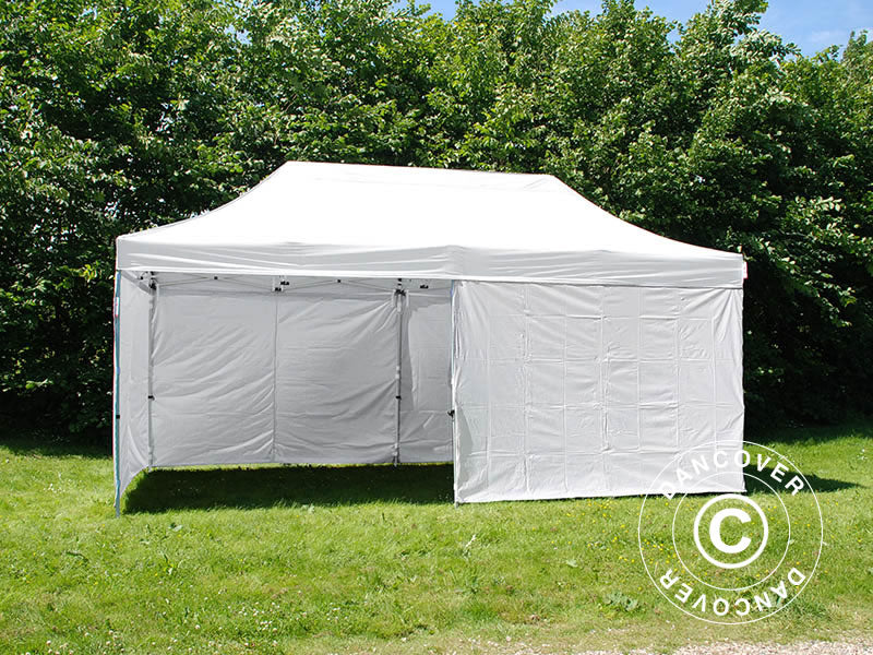 Pop up gazebo FleXtents® Steel, Medical & Emergency tent, 3x6 m, White, incl. 6 sidewalls