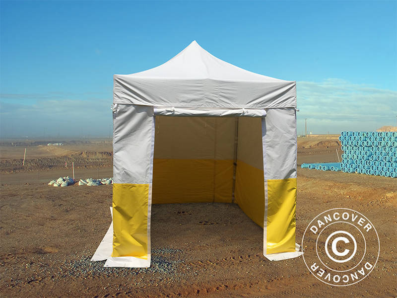 Pop up gazebo FleXtents® PRO 2.5x2.5 m, PVC, Work tent, Flame retardant, incl. 4 sidewalls
