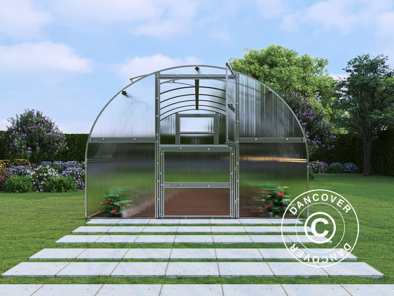 Greenhouse polycarbonate TITAN Arch 280, 18 m², 3x6 m, Silver