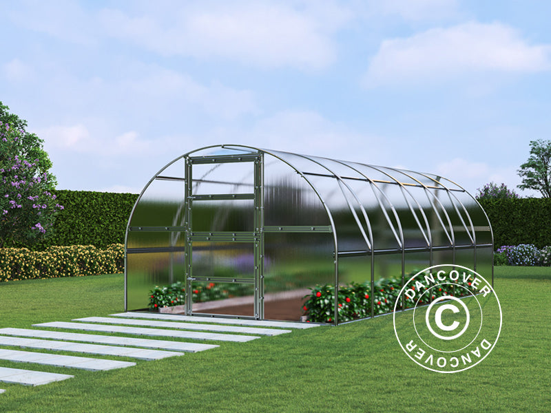 Greenhouse polycarbonate TITAN Arch 280, 18 m², 3x6 m, Silver