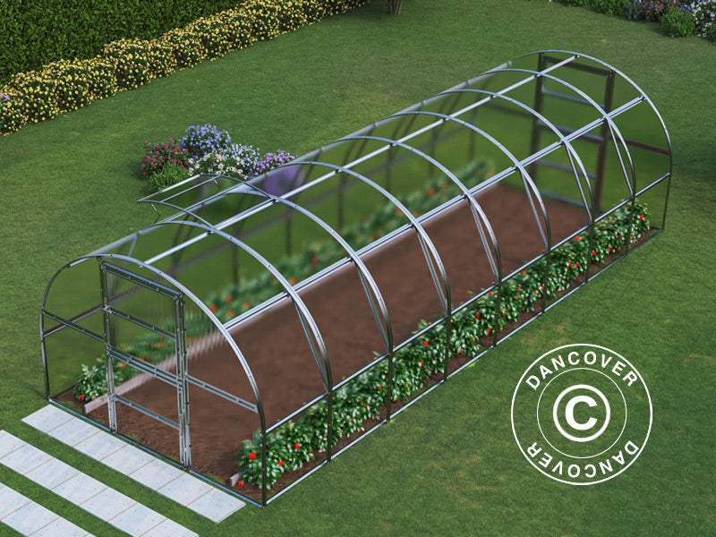 Greenhouse polycarbonate TITAN Arch 280, 24 m², 3x8 m, Silver