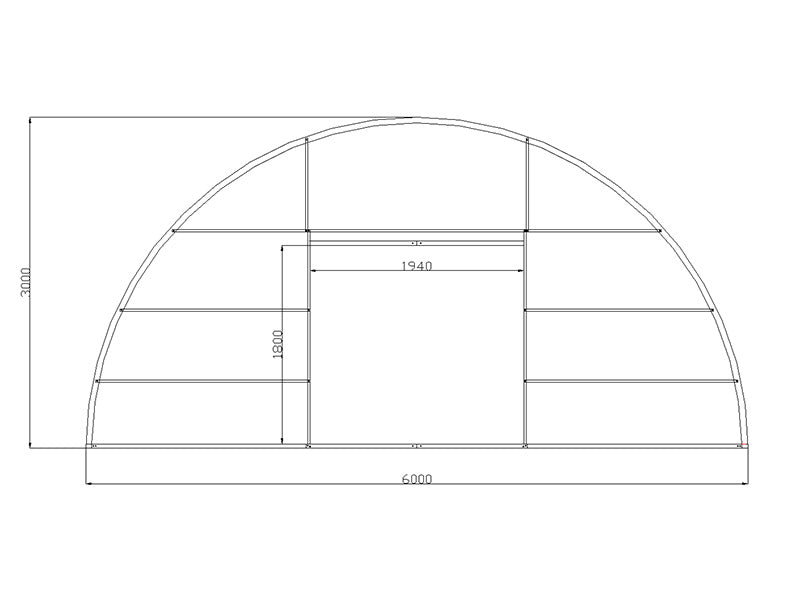 Greenhouse polycarbonate, Strong NOVA 72 m², 6x12 m, Silver