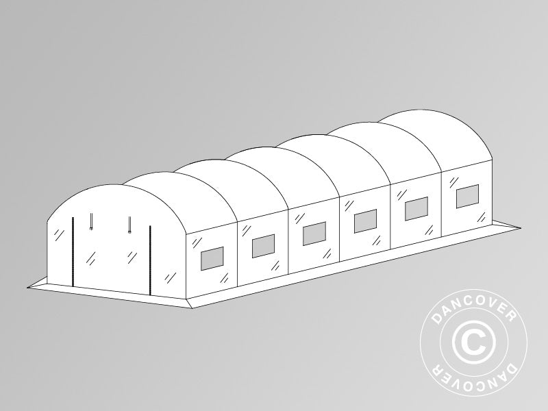 Cover for polytunnel greenhouse, 4x8x2m, 180 Micron foil, Transparent