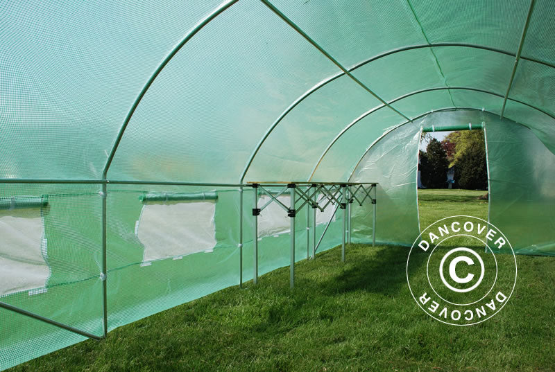 Polytunnel Greenhouse 4x6.6x2 m, 26.4 m², Green