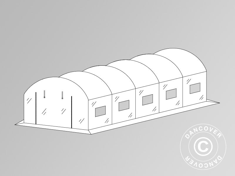Cover for polytunnel greenhouse, 4x6.6x2 m, 180 Micron foil, Transparent