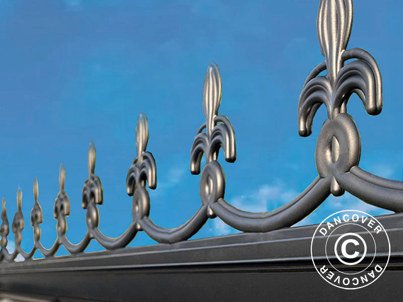 Greenhouse glass 2.44x3.68x2.34 m w/base and cresting, 8.97 m², Black