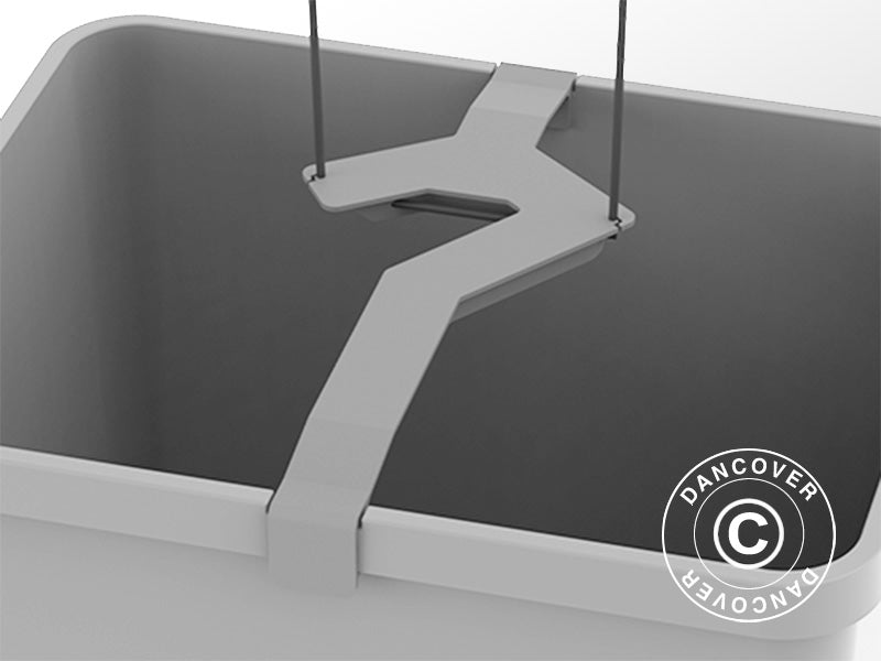 Planter, CURT CUCUMBER, w/stake and water tank, Light Grey