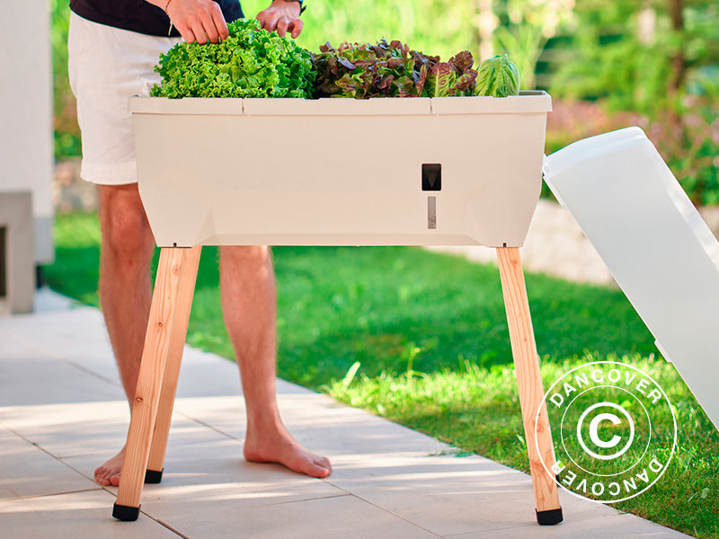 Raised bed, SAMMY SALAD, w/cover and water tank, Light Grey