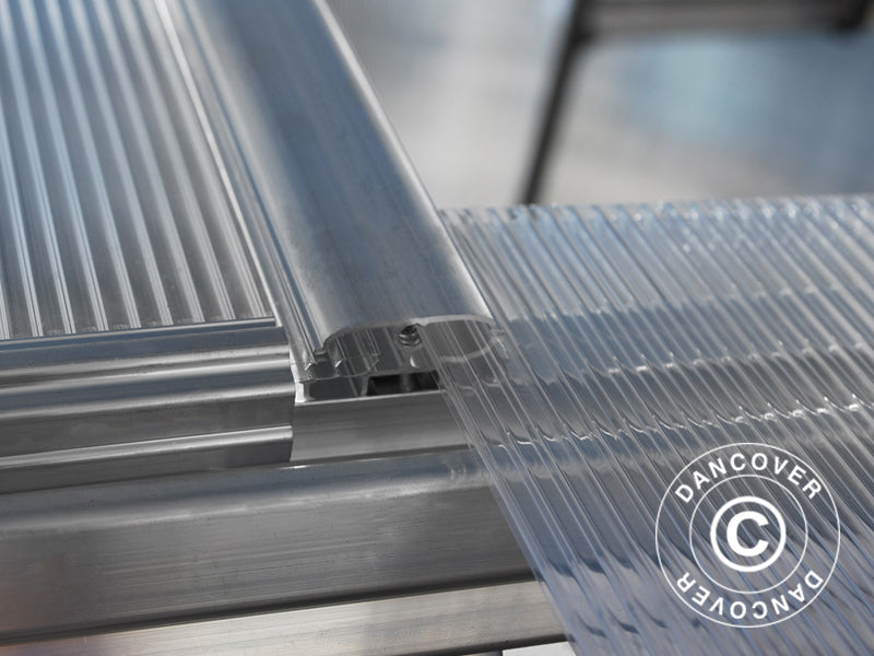 Lean-to Greenhouse Polycarbonate, 3.05 m², Palram/Canopia, 1.25x2.44x2.25 m, Silver