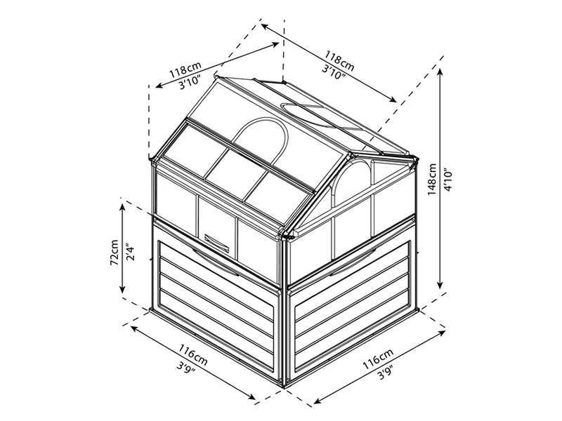 Mini Greenhouse PLANT INN, Palram/Canopia, 1.18x1.18x1.48 m, Clear