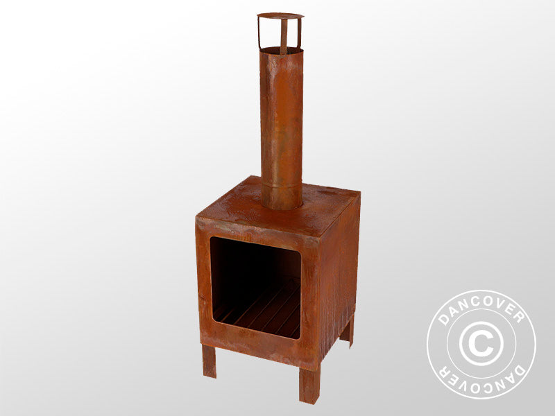 Outdoor fireplace, 38x38x108 cm, Rust
