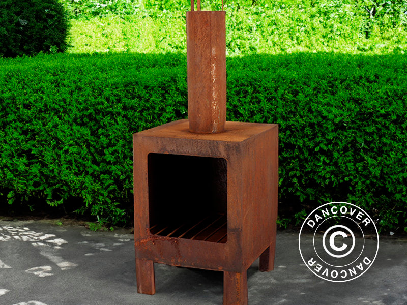 Outdoor fireplace, 38x38x108 cm, Rust