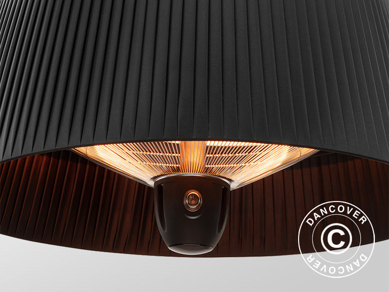 Hanging halogen patio heater IKEMA w/RC, 1500W, Black