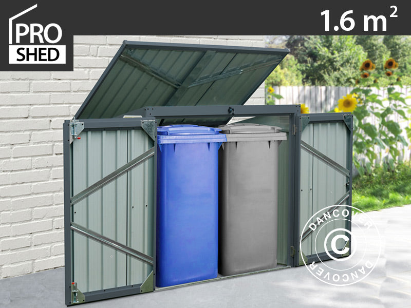 Bin storage double 1.58x1.01x1.34 m, 1.6 m², Anthracite