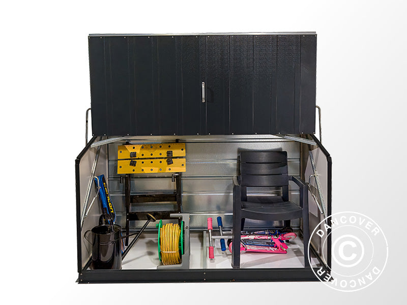 Garden storage box, Storeguard, Trimetals, 1.96x0.89x1.13 m, 1.74 m², Anthracite