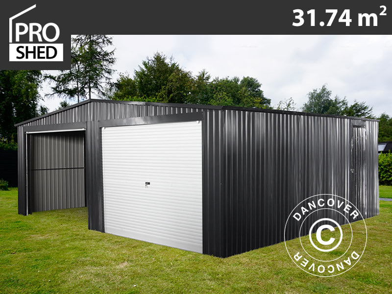 Metal garage double 6.37x5.13x2.41 m, 31.74 m², ProShed®, Anthracite