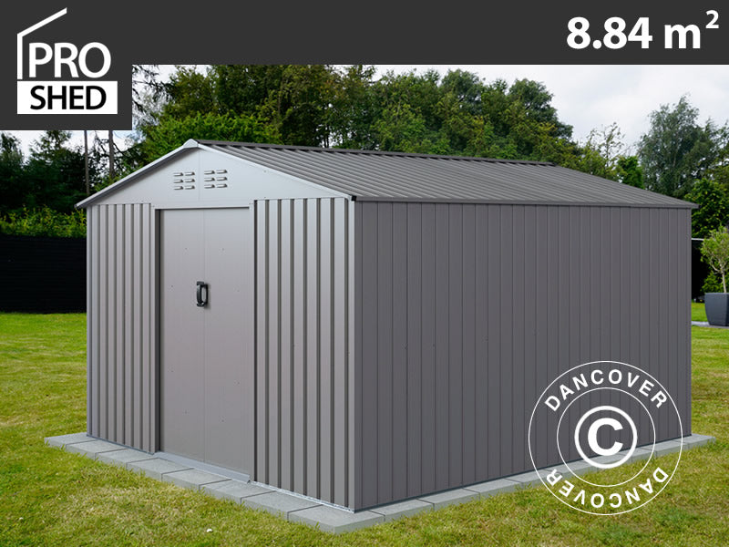Garden Shed 2.77x3.19x1.92 m, 8.84m², ProShed®, Aluminium Grey