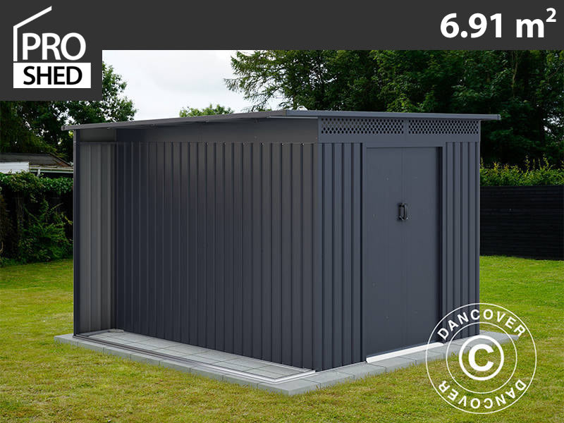 Garden Shed w/overhang, 2.57x2.69x1.87 m, 6.91 m², ProShed®, Anthracite