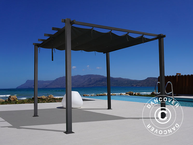 Pergola gazebo Santa Cruz, 3x4 m, Dark grey