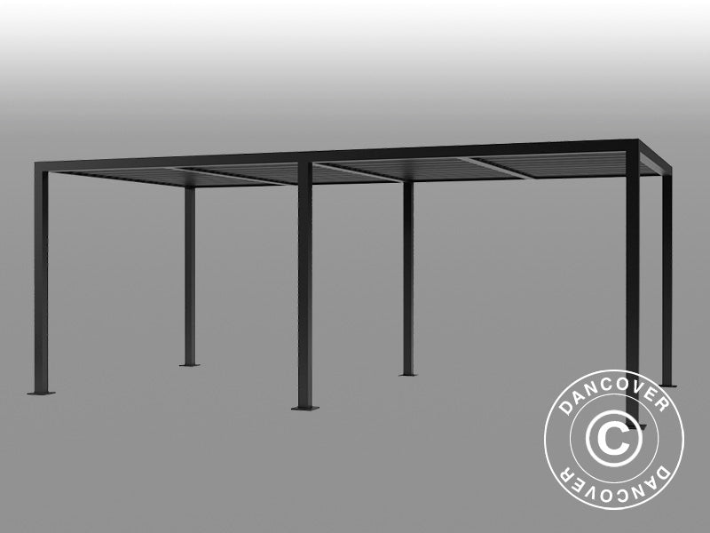 Bioclimatic pergola gazebo San Pablo Alu+, 4x5.8 m, Black