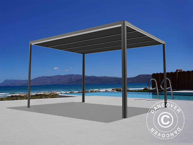 Pergola Gazebo San Fernando, 3x3m, Black/Dark Grey