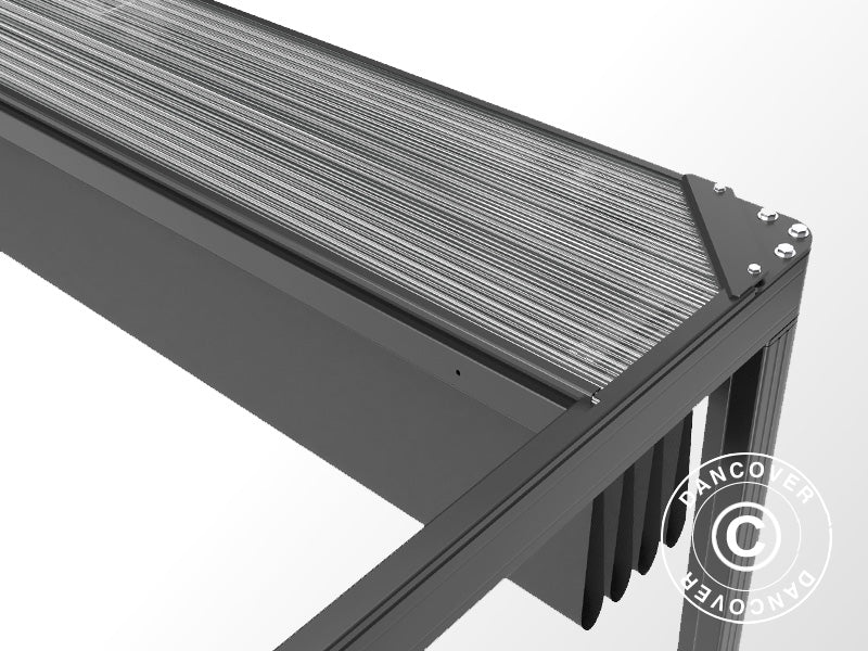 Pergola Gazebo San Fernando, 4x3m, Black/Dark Grey