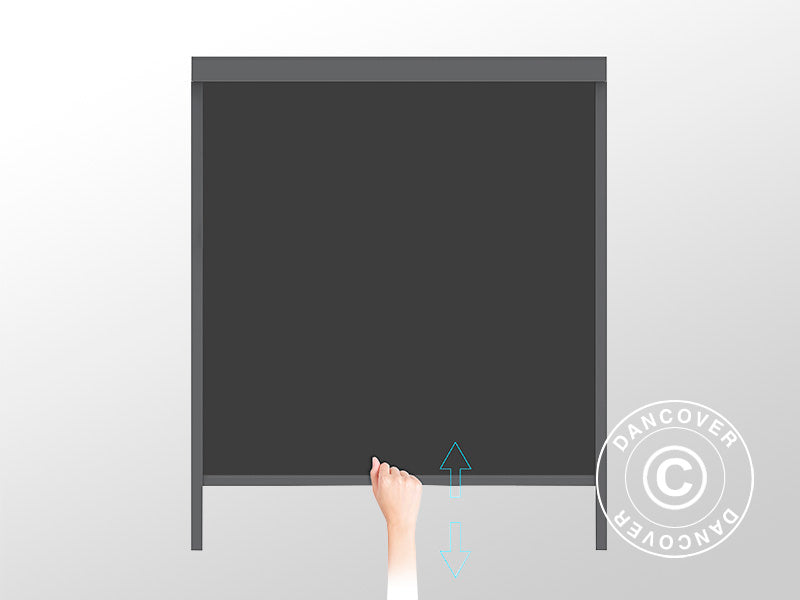 Bioclimatic pergola gazebo San Pablo Alu+, 4x4 m w/4 sidewall screens, Black