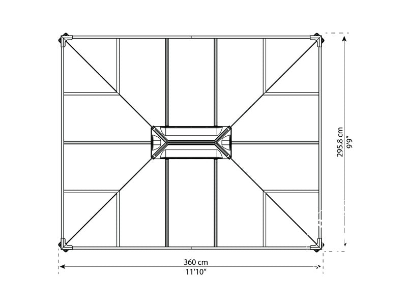 Gazebo Martinique 2.96x3.6 m, Anthracite