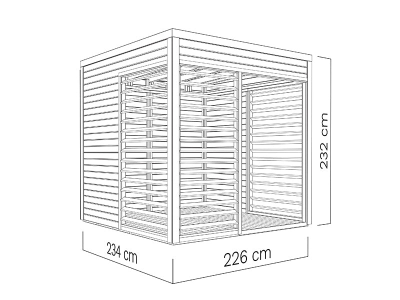 Wooden gazebo, Bertilo Garten Lounge 1, 2.26x2.34x2.32 m
