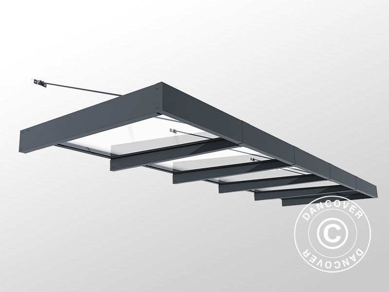 Canopy Sophia XL 5000, Palram/Canopia, 1.40x4.71x0.17 m, Dark Grey/Clear