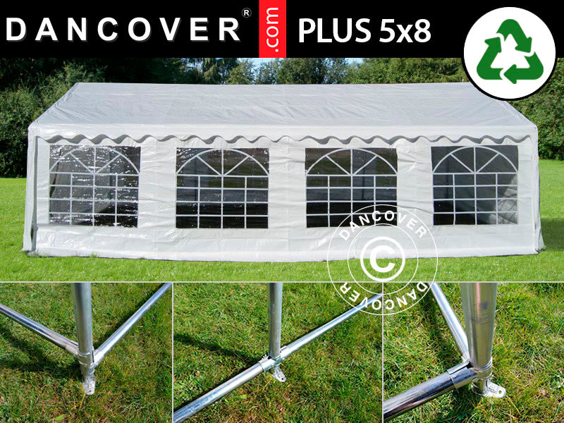 Marquee PLUS 5x8 m PE 700, White + Ground bar