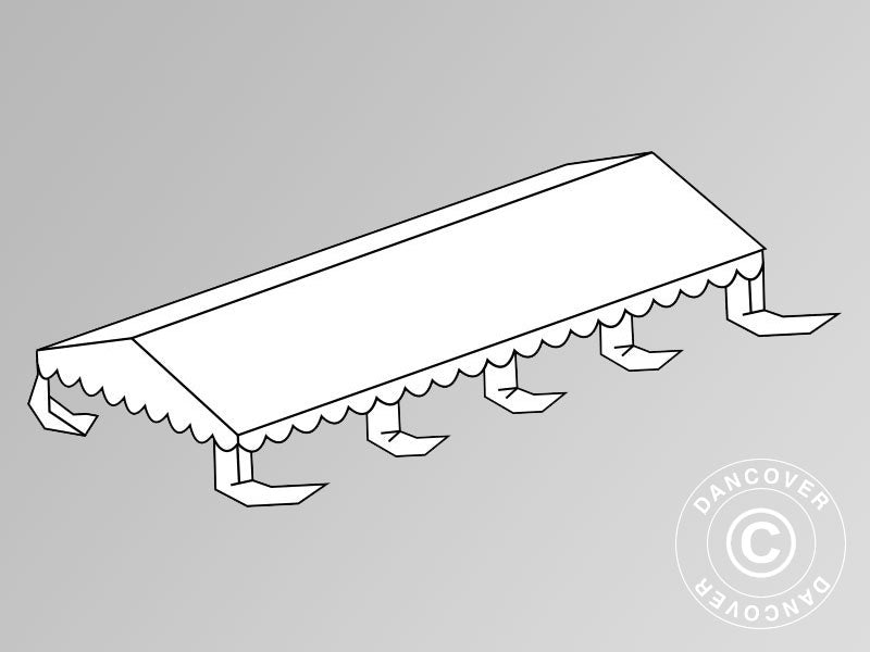Roof cover for Marquee SEMI PRO Plus 5x8 m PVC, White