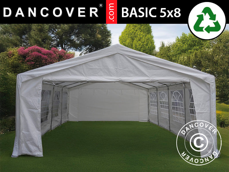 Marquee Basic 5x8 m PE 500, White