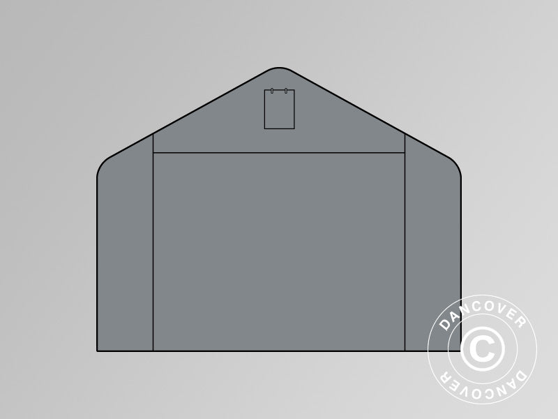 End wall/door for storage shelter PRO XL 3.5x8 m PE, Grey