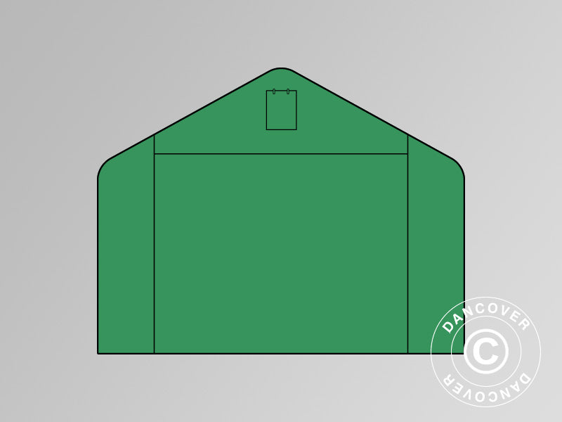 End wall/door for storage shelter PRO XL 4x10 m and 4x12 m PVC, Green
