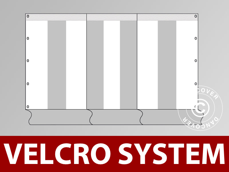 Endwall PLUS 4 m with narrow door, White/Grey