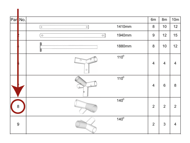 3-ways connector, Ø42 mm, 140°