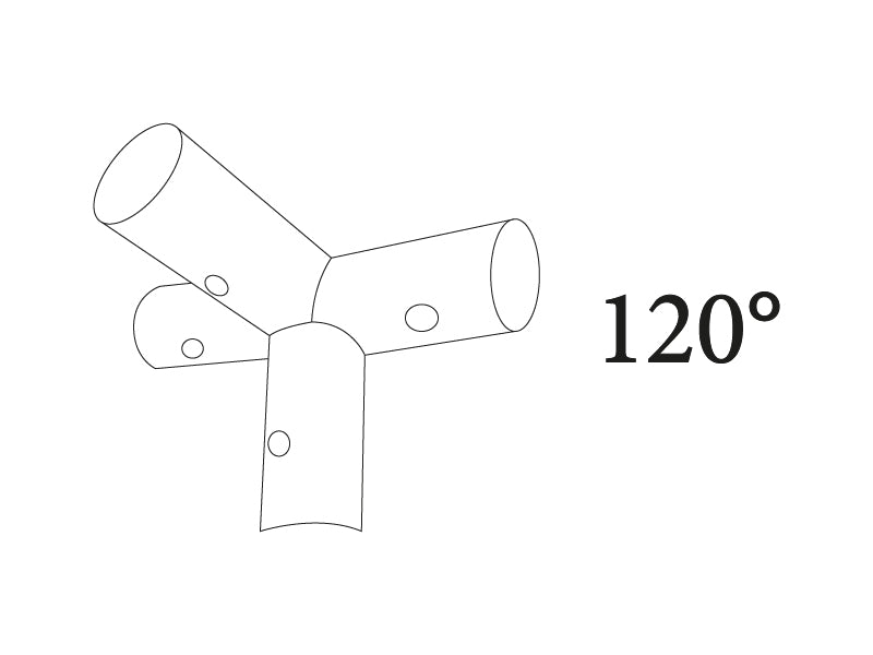 4-ways connector, Ø42 mm, 120°