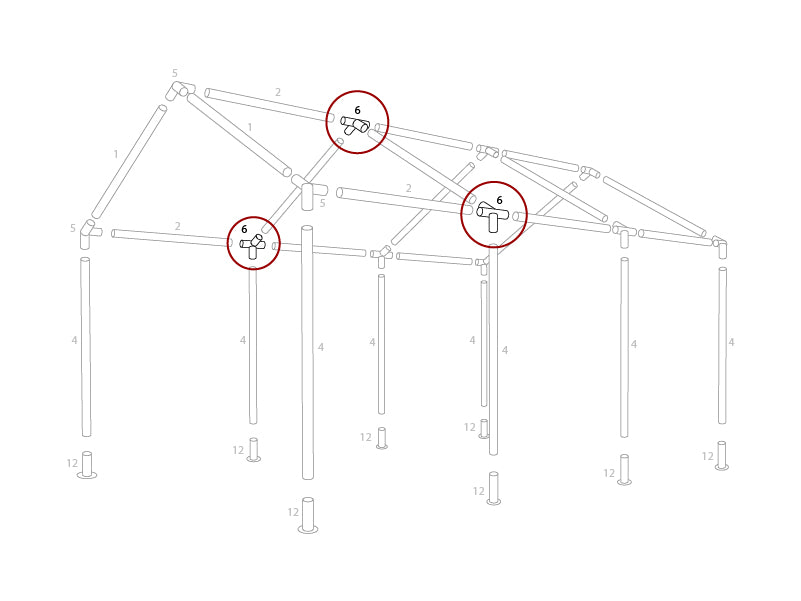 4-ways connector, Ø42 mm, 120°