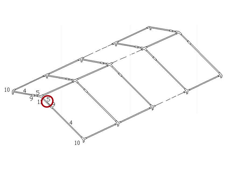Tube for roof, Ø50 mm, 435 mm