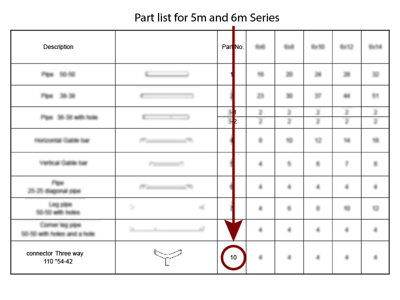 3-ways connector, Ø42+Ø54 mm, 110°